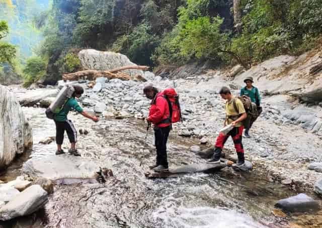 River crossing near kalsin water falls 