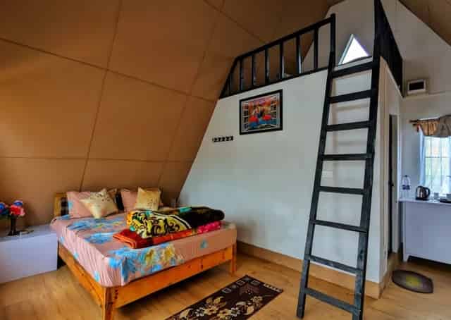 Room interior at Mawphlang camping ground
