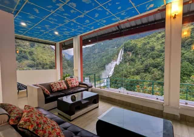 Lounge view at Nuranang Falls Resort, Tawang