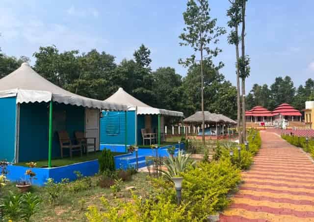 Swiss Tent exterior at Belpahari Eco Stay
