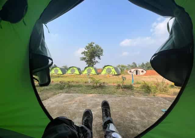 campus view from tent accommodation at Sonkupi Eco Stay