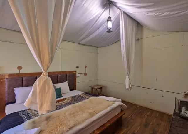 Interior of huts at Hunder Eco Stay
