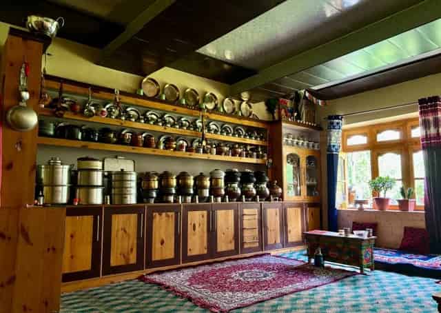 Traditional kitchen at Aryan Valley Homestay