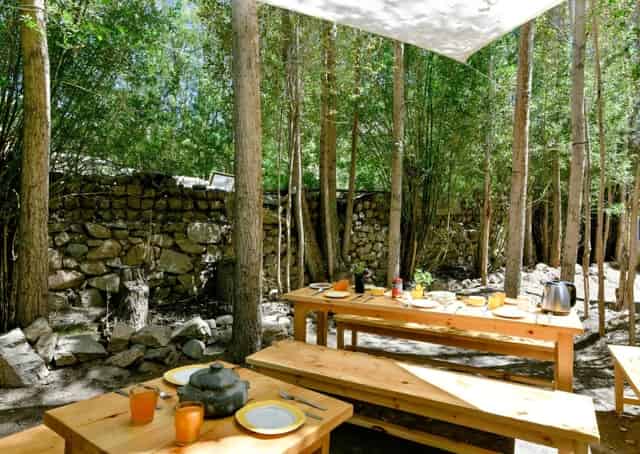 Seating and Dinning area at Leh hostel