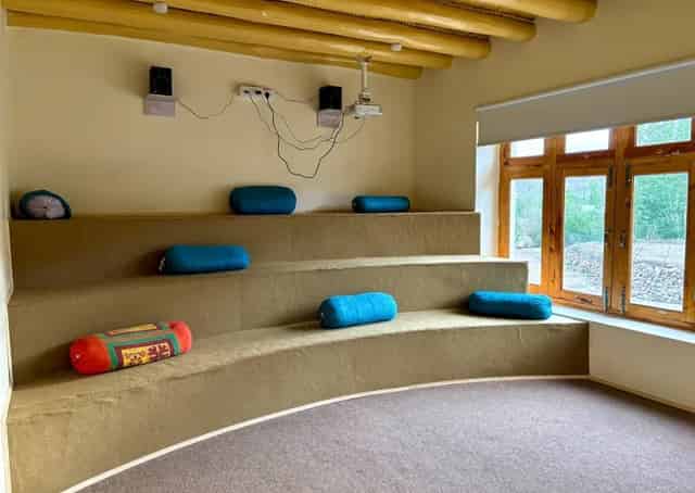 Seating area at Leh hostel