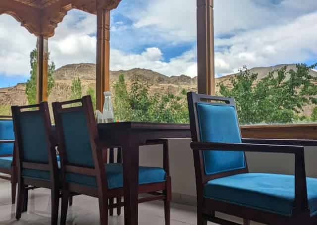 Dining and seating area at Alchi Retreat