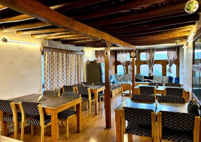 Dining and seating area at Leh Homestay