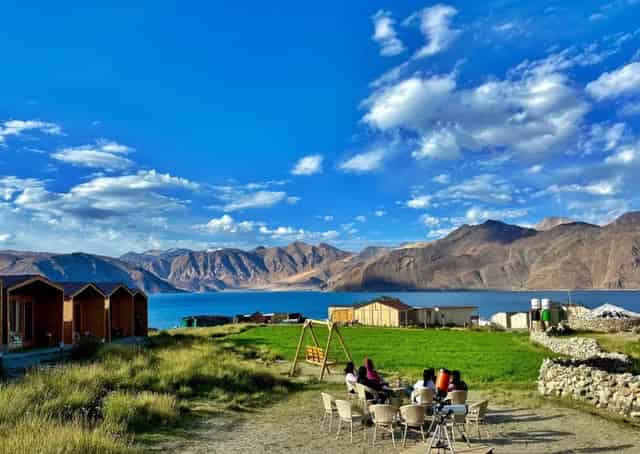Pangong Lake And Mountain View From Pangong Retreat Campus