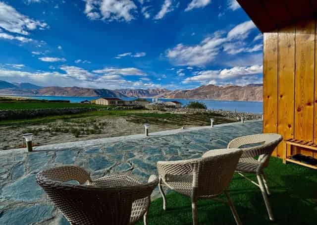 Pangong Lake And Mountain View From Pangong Retreat Campus