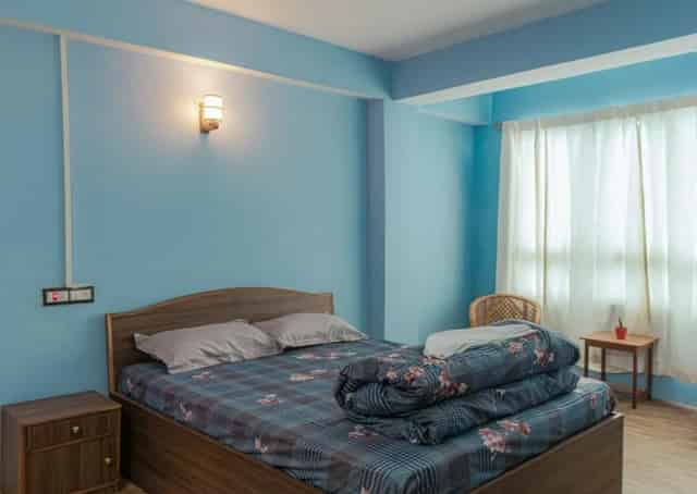 Double bedded View Room interior at Darjeeling Homestay