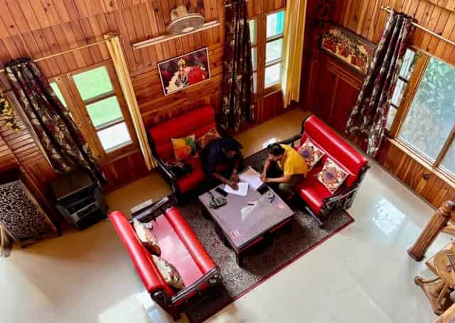 Indoor Seating area at Kullu Homestay