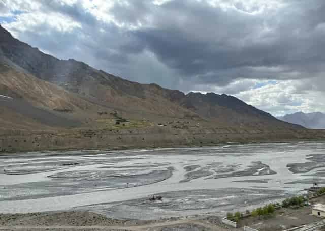 Spiti River view from Kaza Homestay