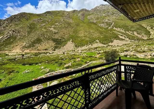 Balcony View of the Mountains at Chitkul Retreat