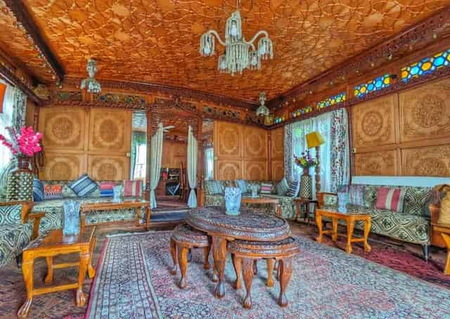 Srinagar Houseboat Seating Area