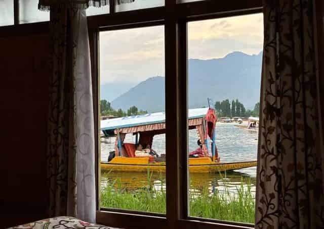 Dal Lake And Mountain View From Srinagar Houseboat