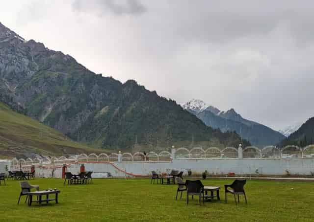 Outdoor Seating with Breathtaking Mountain Views at Sonmarg Resort