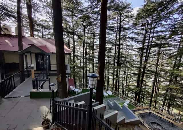 Seating area and Campfire zone at Shimla Resort