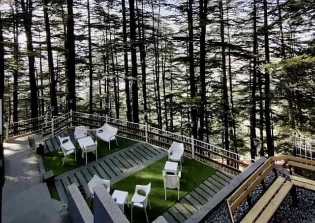 Seating area and Campfire zone at Shimla Resort