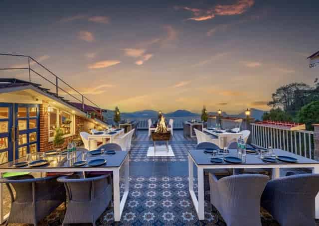 Rooftop Dining area of Kasauli Retreat