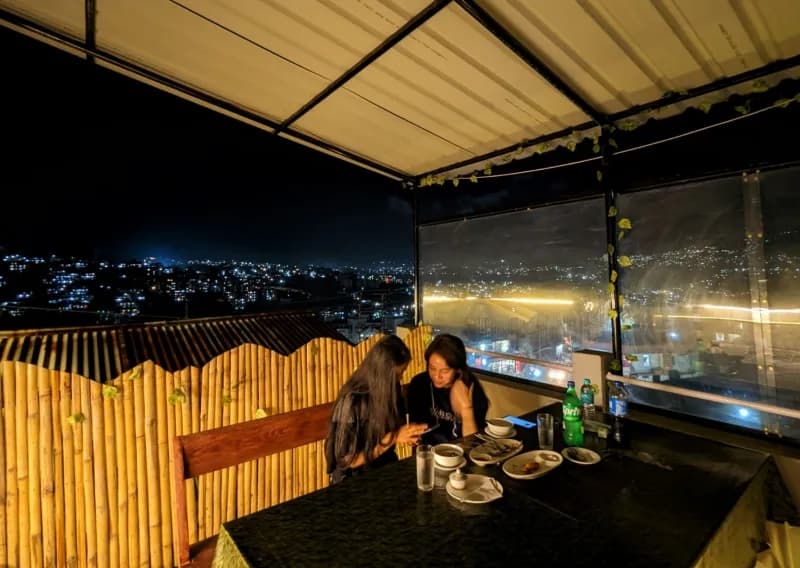 Rooftop restaurant at Shillong homestay