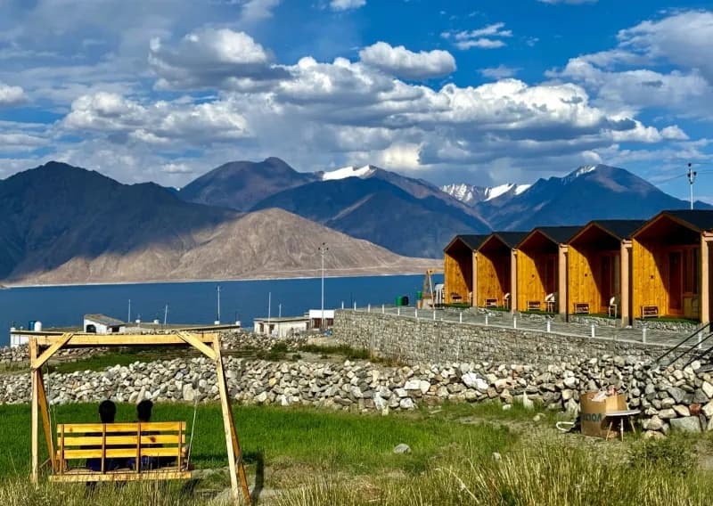Pangong Lake And Mountain View From Pangong Retreat Campus