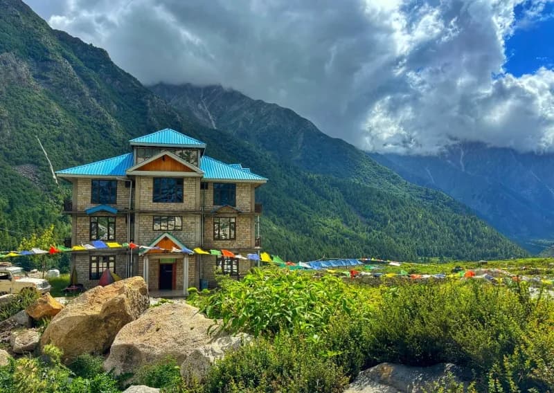 Chitkul Retreat Campus Surrounded By Mountain