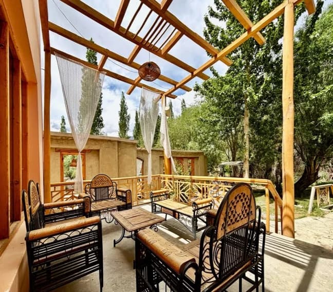 Elegant Seating Area at Hunder Glamping Stay