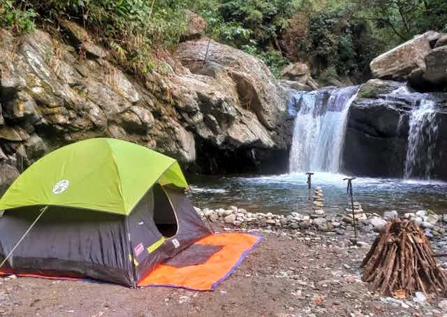 Experience camping at Kalsin water falls neat Santuk